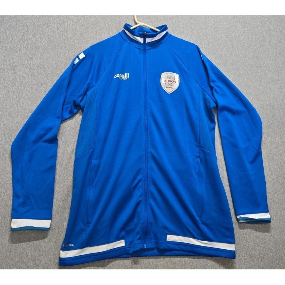 Capelli Sport Uptown Training Jacket Men XL Blue Logo Albion SC Nashville Soccer